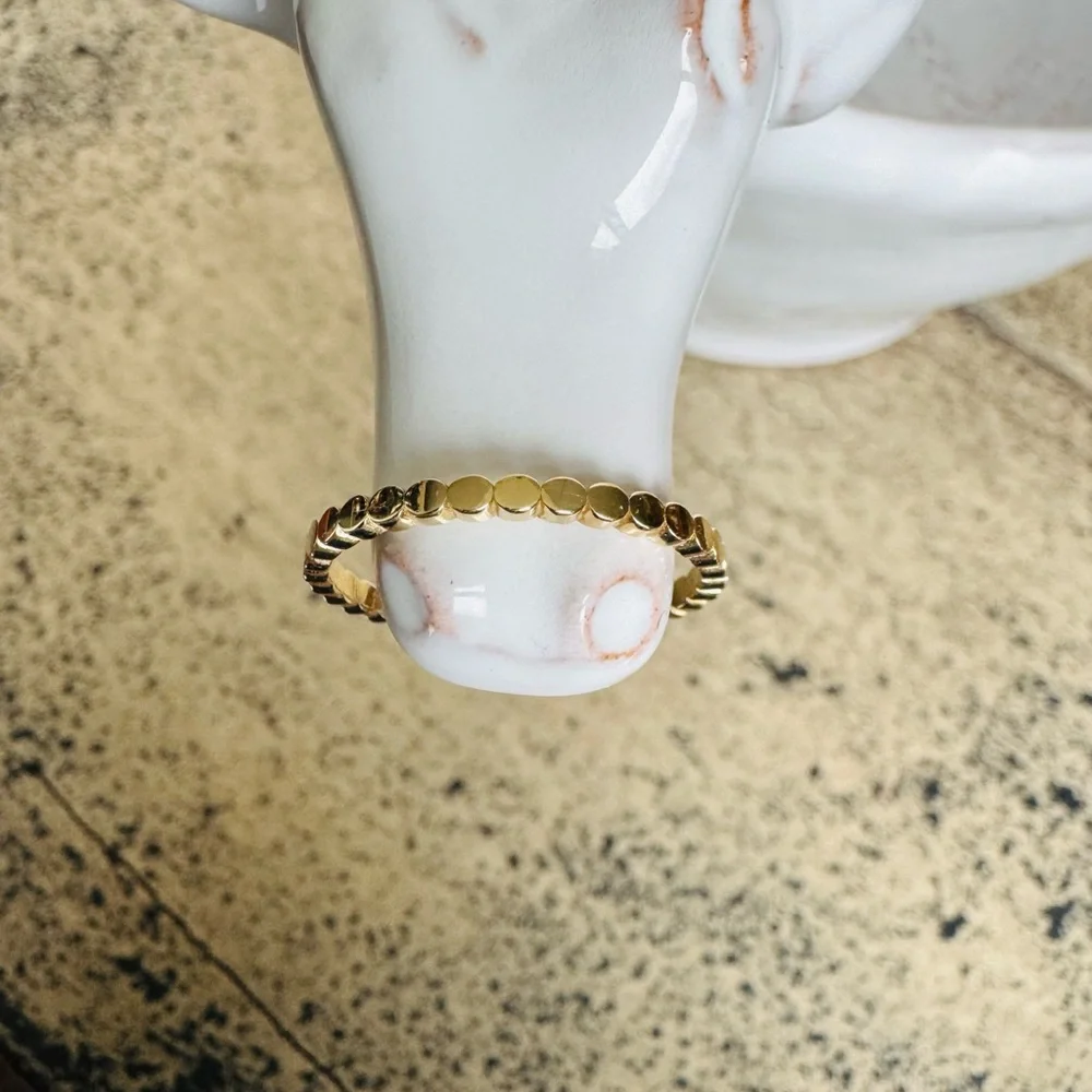 14KYG Beaded Dot Ring Band